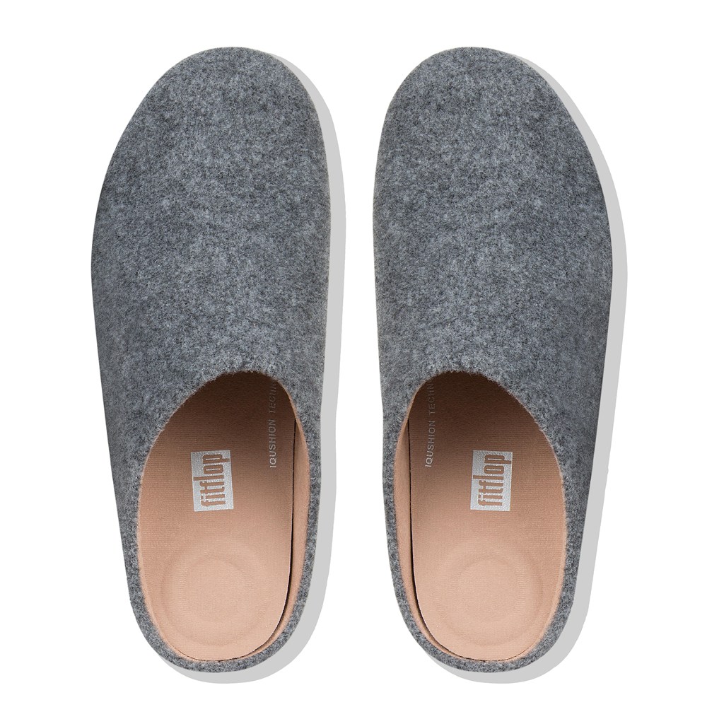 Fitflop Womens Slippers Grey - Chrissie Felt - TW4215897